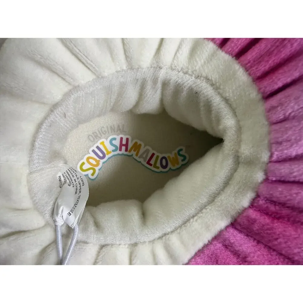 Squishmallows Purple Unicorn Plush Kids Slippers Size L 2 to 3